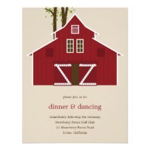 Rustic Barn Reception Card Enclosure Personalized Announcements