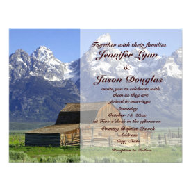 Rustic Barn Rocky Mountain Wedding Invitations