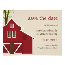 Rustic Barn Save The Date Card Personalized Announcement