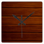 Rustic Barn Wall Made of Old Wooden Brown Planks Wallclock