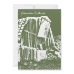 Rustic Barn Wedding Invitation - Green