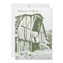 Rustic Barn Wedding Invitation - Green 3