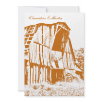 Rustic Barn Wedding Invitation - Orange 2