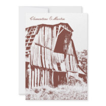 Rustic Barn Wedding Invitation - Red 2