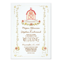 Rustic barn wedding invitations