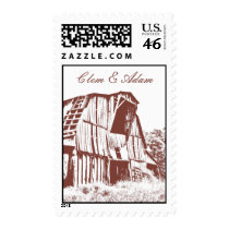 Rustic Barn Wedding Postage - Red 2