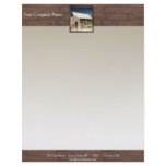 Rustic Barn Wood Borders on Sun Faded Background Letterhead