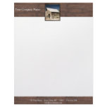 Rustic Barn Wood Borders on White Customized Letterhead