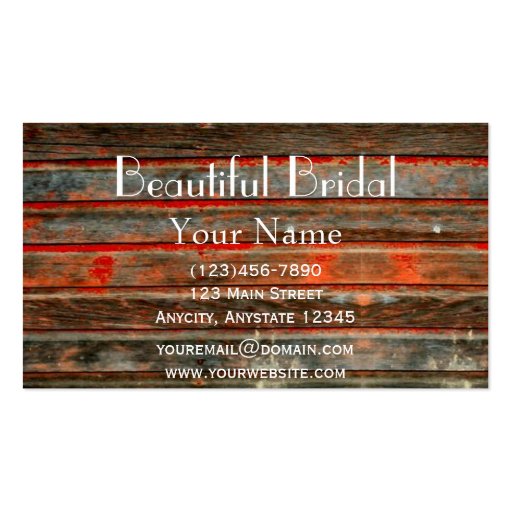 Rustic Barn Wood Business Card (front side)