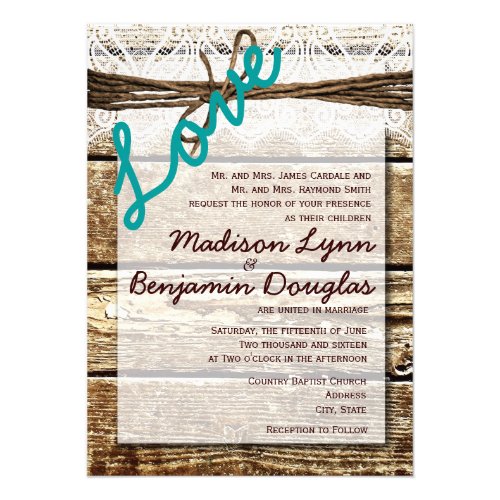Turquoise and Brown Wedding Invitations Turquoise and Brown Wedding
