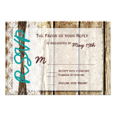 Rustic Barn Wood Country Wedding RSVP Cards