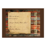 Rustic Barn Wood Graffiti Heart Save the Date Announcements