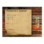 Rustic Barn Wood Graffiti Heart Window RSVP Post Card
