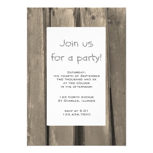 Rustic Barn Wood Party Invitation