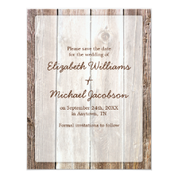 Rustic Barn Wood Save the Date Invitations