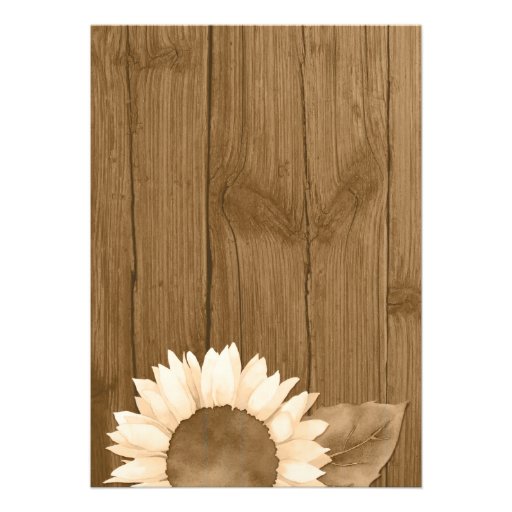 Rustic Barn Wood Sunflower Rehearsal Dinner Invite