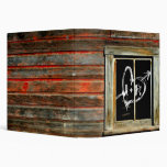 Rustic Barn Wood w/ Graffiti Window Wedding Album 3 Ring Binder