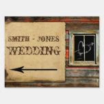 Rustic Barn Wood Wedding Direction Sign