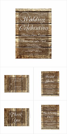 Rustic Barn Wood Wedding Invitation Set