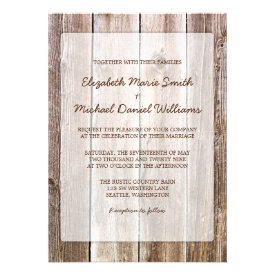 Rustic Barn Wood Wedding Invitations Custom Announcements