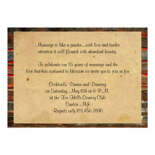 Rustic Barn Wood with Graffiti Heart Anniversary Announcement