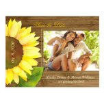 Rustic Barnwood Fall Photo Save the Date Postcards