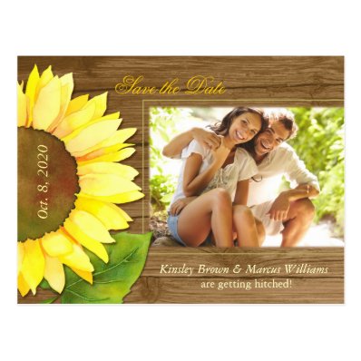 Rustic Barnwood Fall Photo Save the Date Postcards