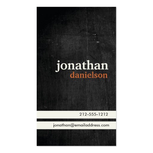 Rustic Black Wood Business Card (front side)