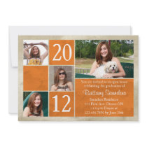 Rustic Blocks Grad Invitation - Orange