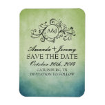 Rustic Blue and Green Bohemian Save The Date Rectangular Magnet