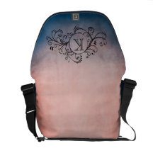 Rustic Blue and Pink Bohemian  Flourish Courier Bags