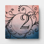 Rustic Blue and Pink Bohemian Table Number Photo Plaques