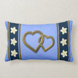 Rustic Blue Floral Heart Valentines Day Pillow pillows