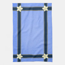 Rustic Blue Floral MoJo Kitchen Tea Towel