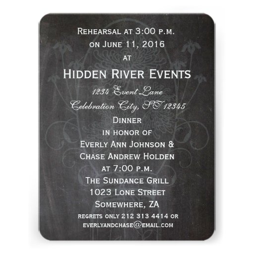 Rustic Blue Mason Jar Chalkboard Wedding Personalized Invites