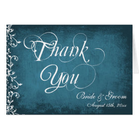 Rustic Blue Personalized Wedding Thank You Cards
