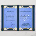 Rustic Blue Wedding Program Ceremony & Party Custom Flyer