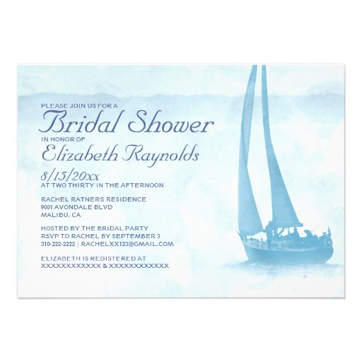 Rustic Boat Bridal Shower Invitations