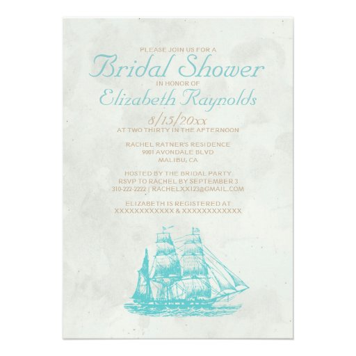 Rustic Boats Bridal Shower Invitations