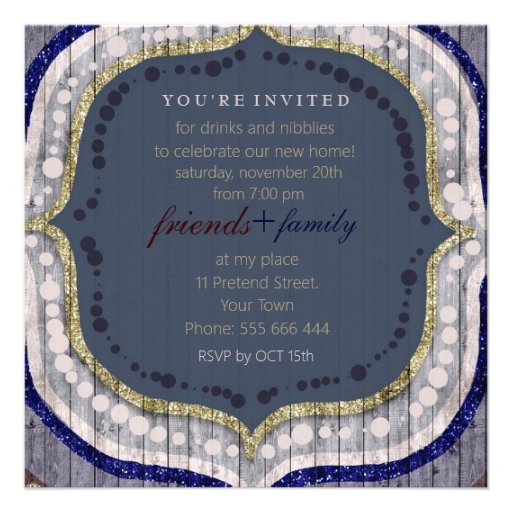 Rustic Bohemian New Home Dinner Party Invitation