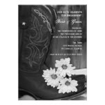 Rustic Boots and Daisies Country Engagement Party Custom Announcements