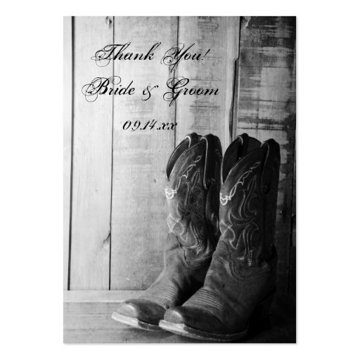 Rustic Boots Country Wedding Favor Tags Business Card Template