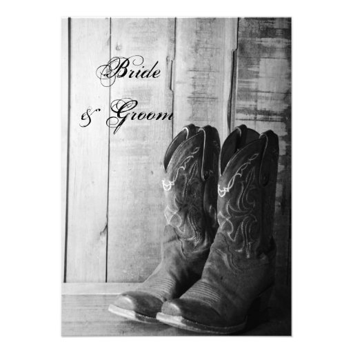 Rustic Boots Country Wedding Flat Notes Announcements