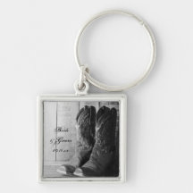 Rustic Boots Country Wedding Keychain
