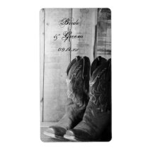 Rustic Boots Country Wedding Label