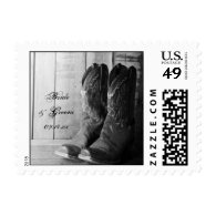 Rustic Boots Country Wedding Postage Stamp