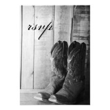 Rustic Boots Country Wedding Response Card
