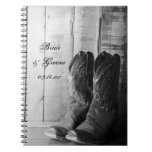 Rustic Boots Country Wedding Spiral Notebook