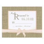 Rustic Bow and Burlap Wedding Response Custom Announcements