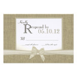 Rustic Bow and Burlap Wedding Response Personalized Invitation